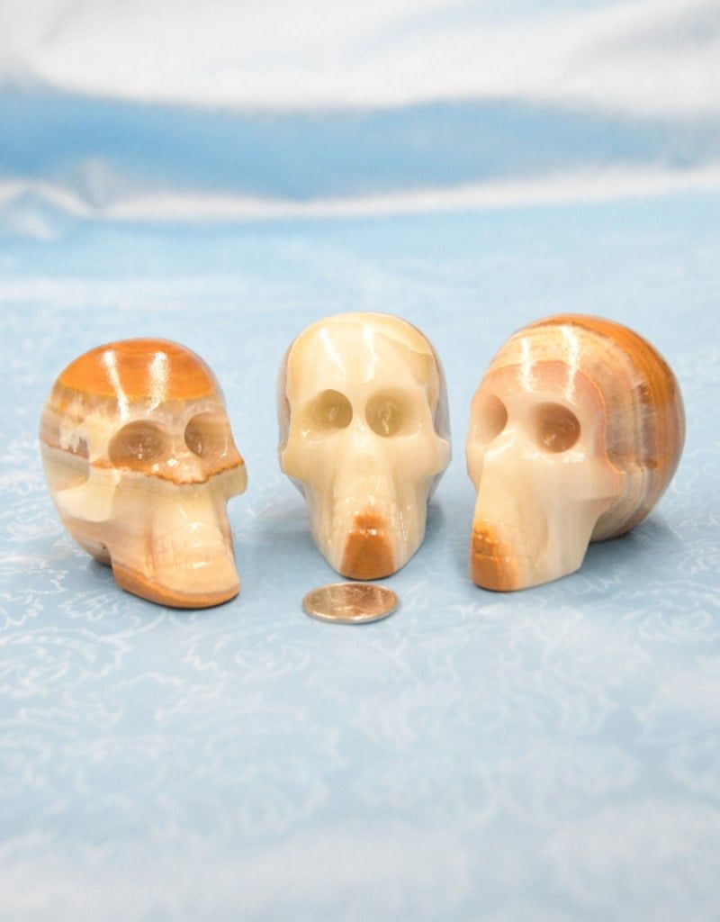 Green Aragonite Skull  3in - $48