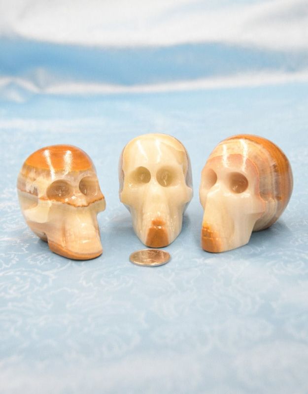 Green Aragonite Skull  3in - $48