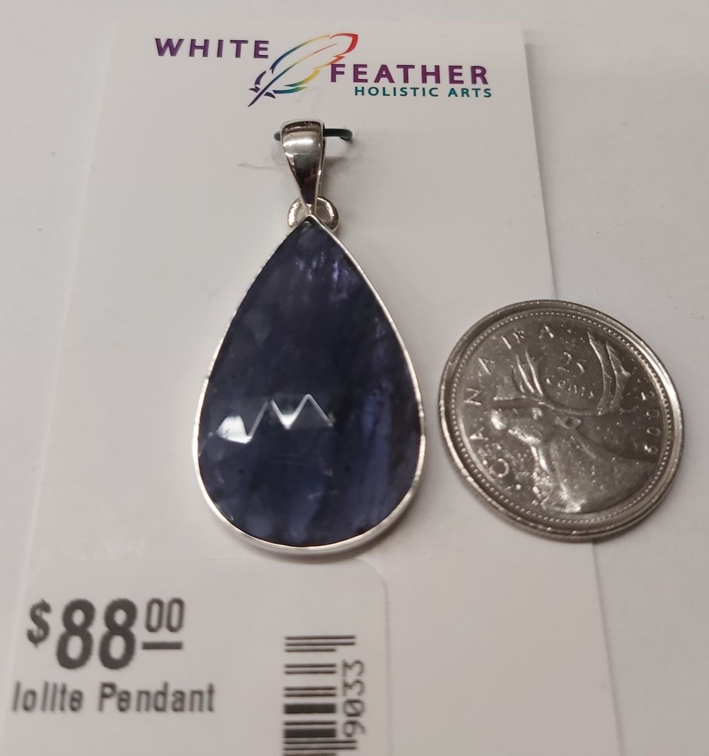 Iolite Faceted Pendant Sterling Silver