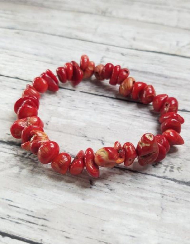 Red Coral - Chip Bracelet