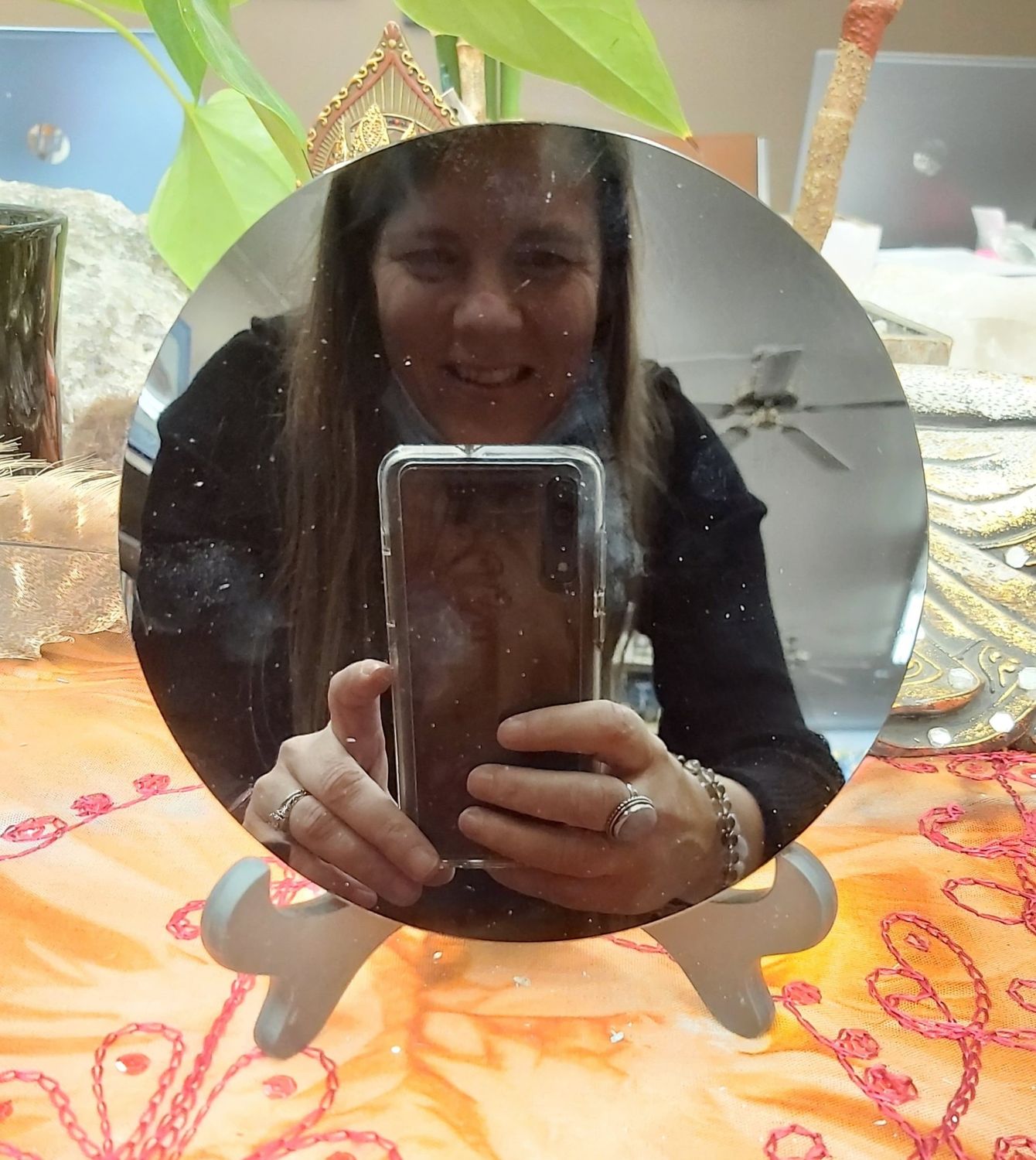 Black Obsidian Scrying Mirror 6in $111