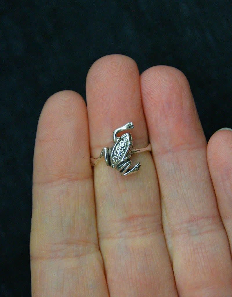 Frog Sterling Silver Ring - Size 8
