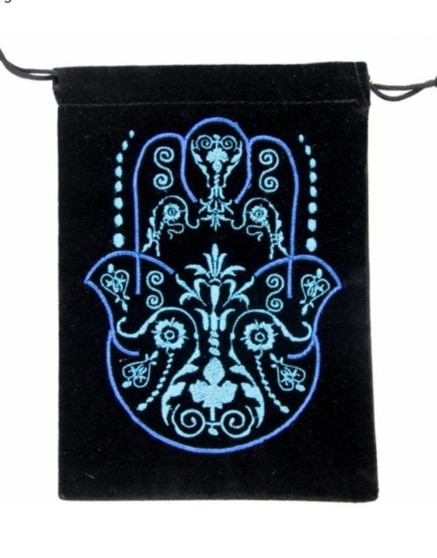 Fatima Hand / Hamsa Velvet Tarot Bag 5&quot; x  7&quot;