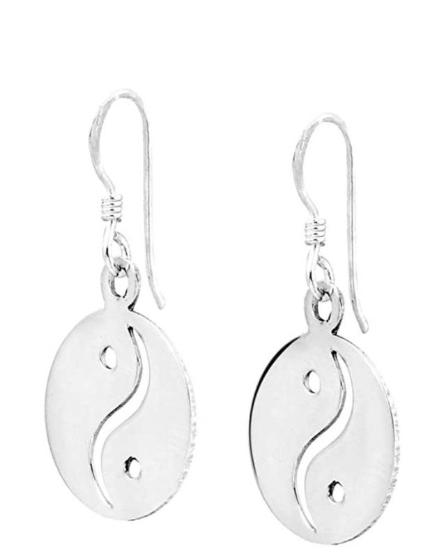 Yin Yang Sterling Silver Earrings