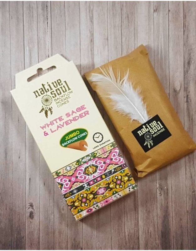 White Sage &amp; Lavender Native Soul Backflow Incense Cones