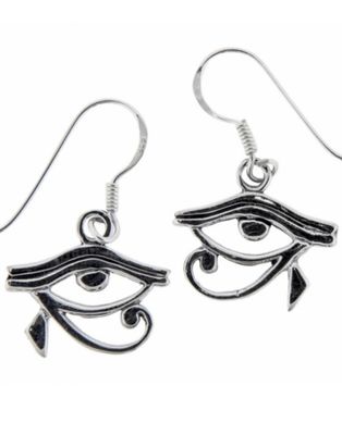 Eye of Horus Sterling Silver Earrings