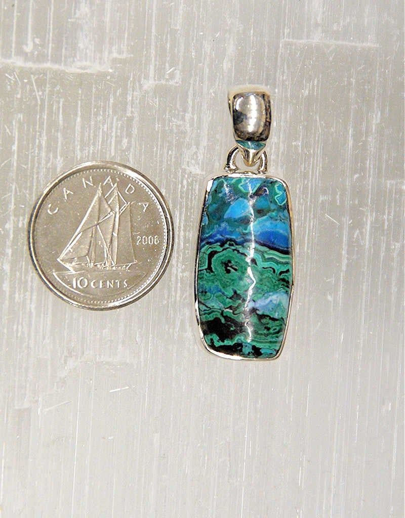 Azurite &amp; Malachite Pendant C Sterling Silver