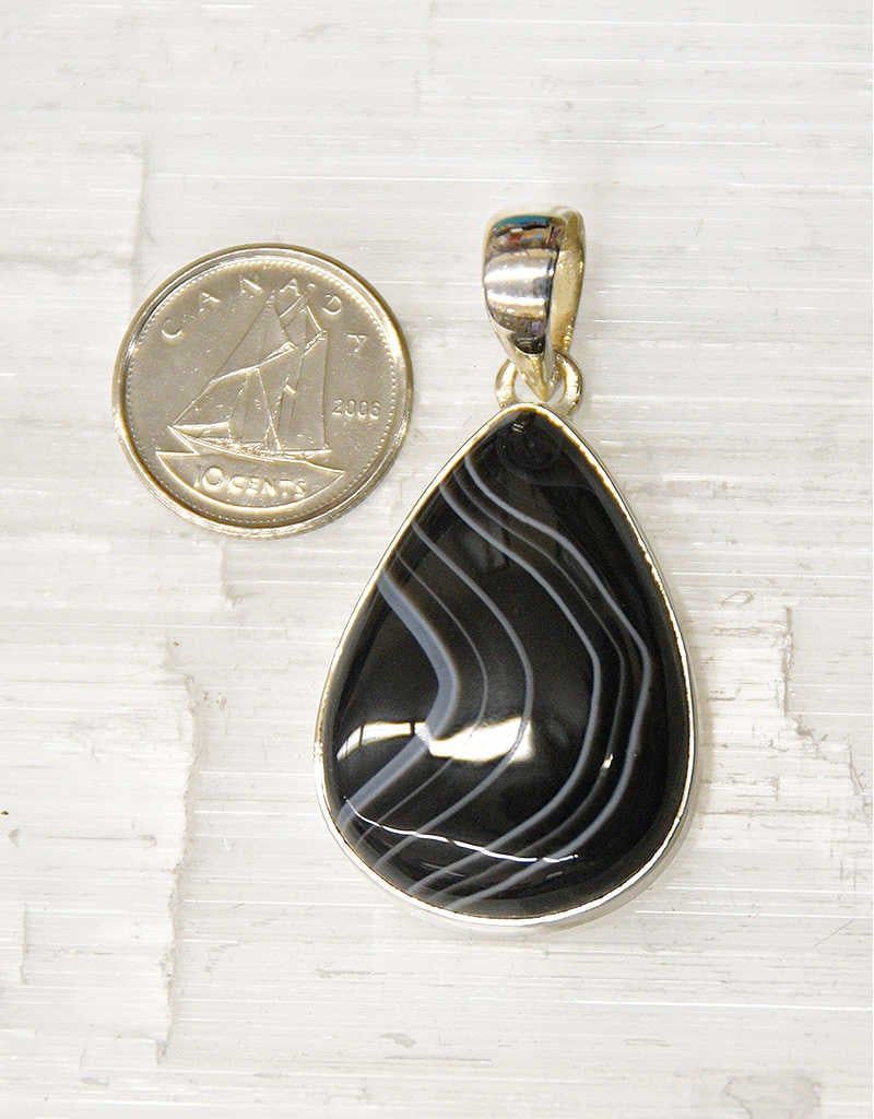 Banded Onyx Pendant B Sterling Silver