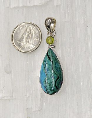 Azurite &amp; Malachite Pendant F Sterling Silver