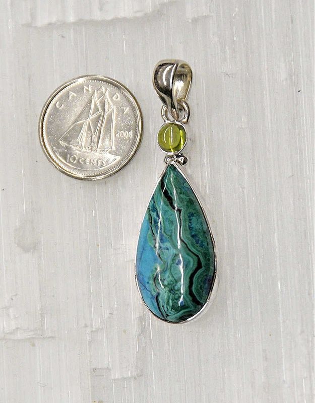 Azurite &amp; Malachite Pendant F Sterling Silver