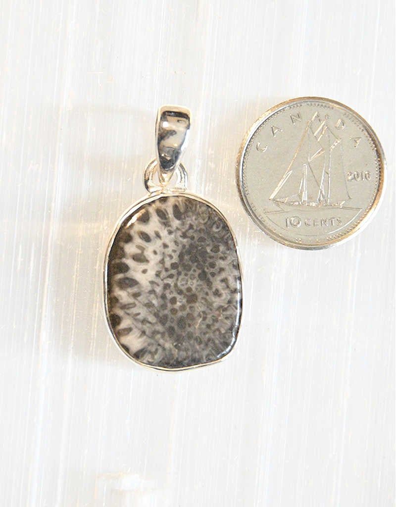 Stingray Coral Pendant B Sterling Silver