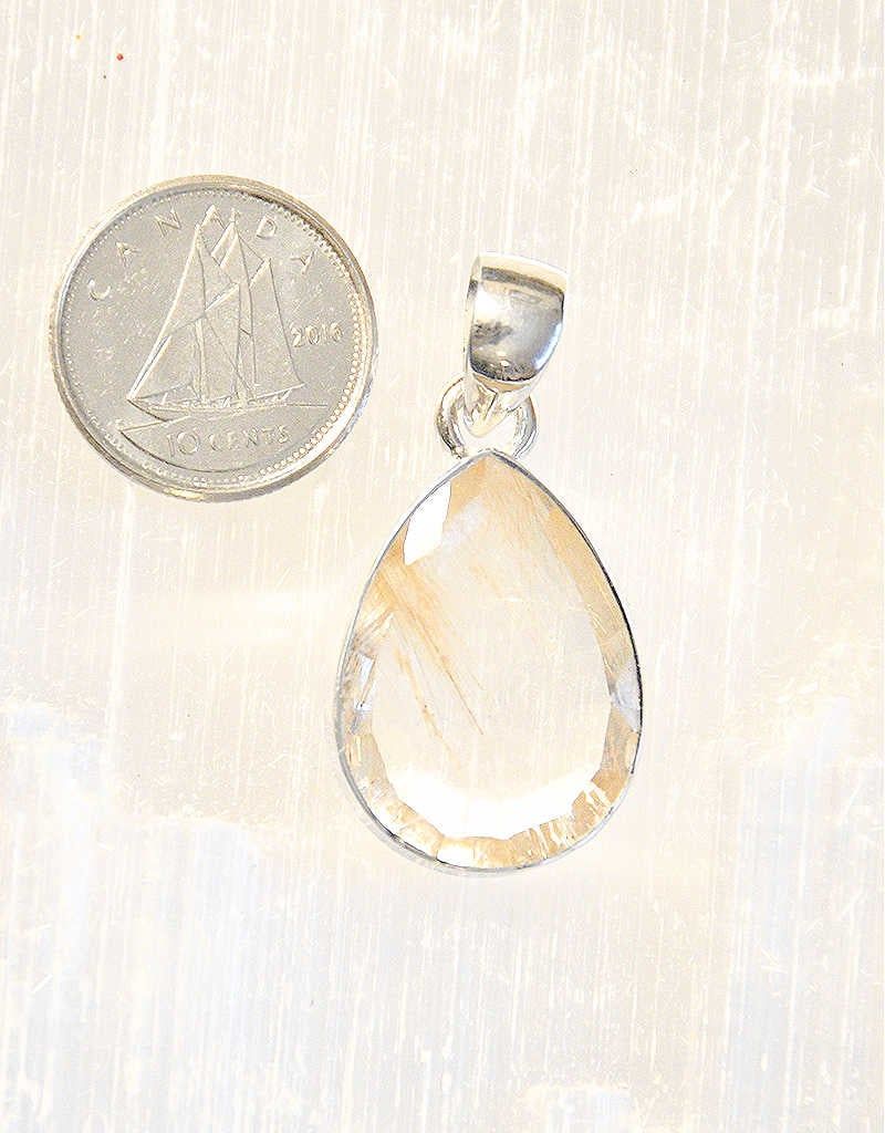 Rutilated Quartz Pendant Sterling Silver $62