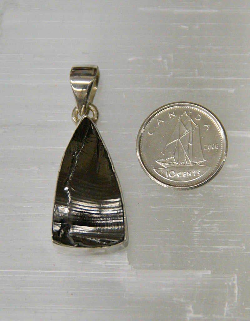 Shungite D Pendant Sterling Silver