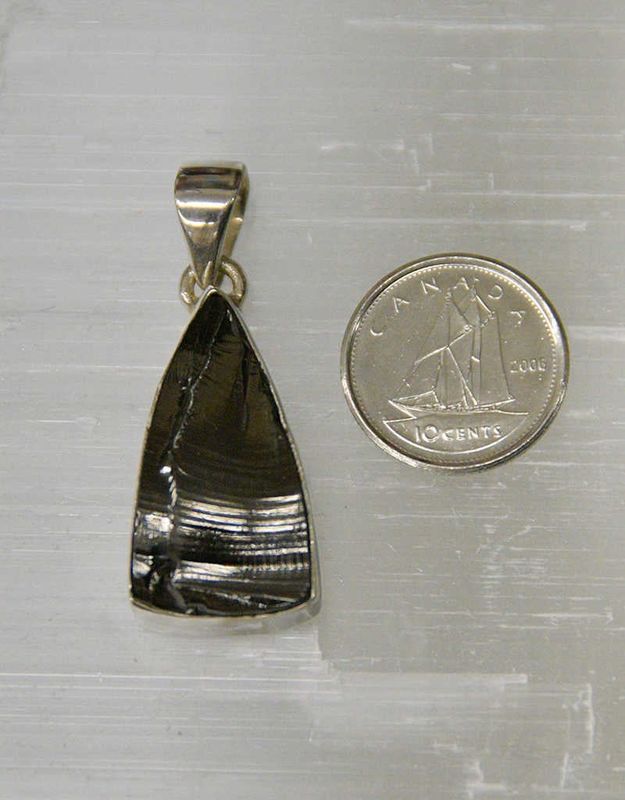 Shungite D Pendant Sterling Silver