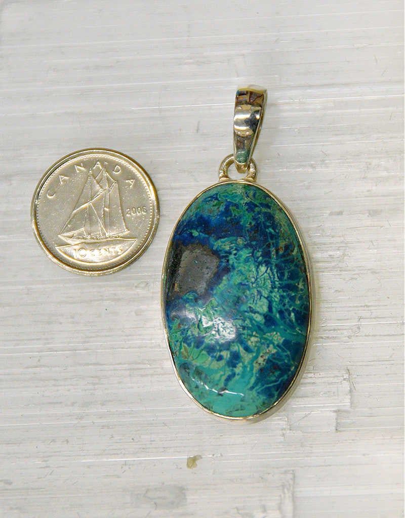 Shattuckite Pendant  Sterling Silver