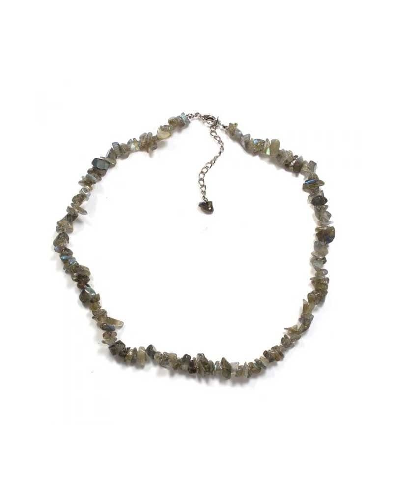 Labradorite 18&quot; Chip Necklace w Clasp