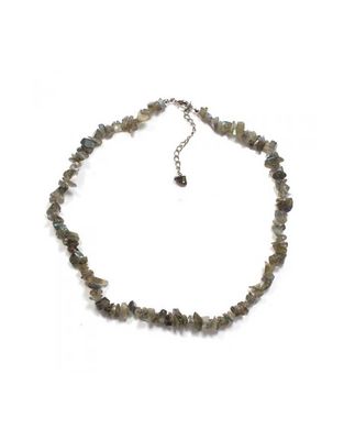 Labradorite 18&quot; Chip Necklace w Clasp