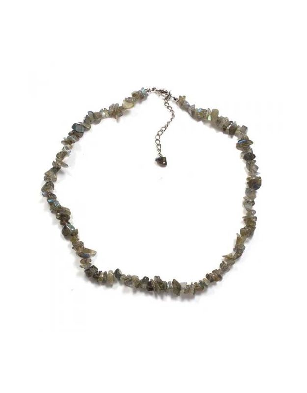 Labradorite 18&quot; Chip Necklace w Clasp