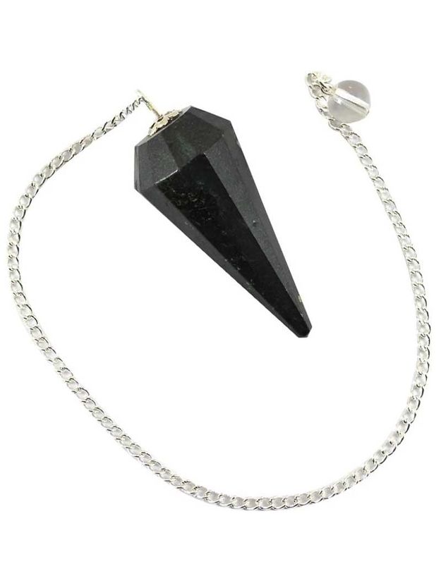 Black Tourmaline Faceted Pendulum