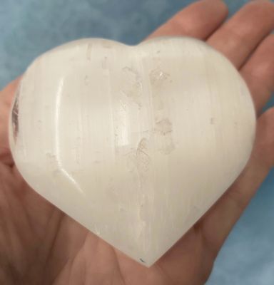 Selenite Heart 2&quot;-3&quot;