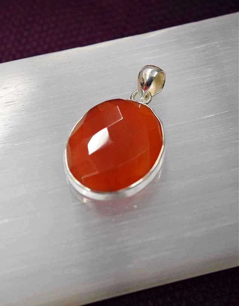 Carnelian C Sterling Silver Pendant