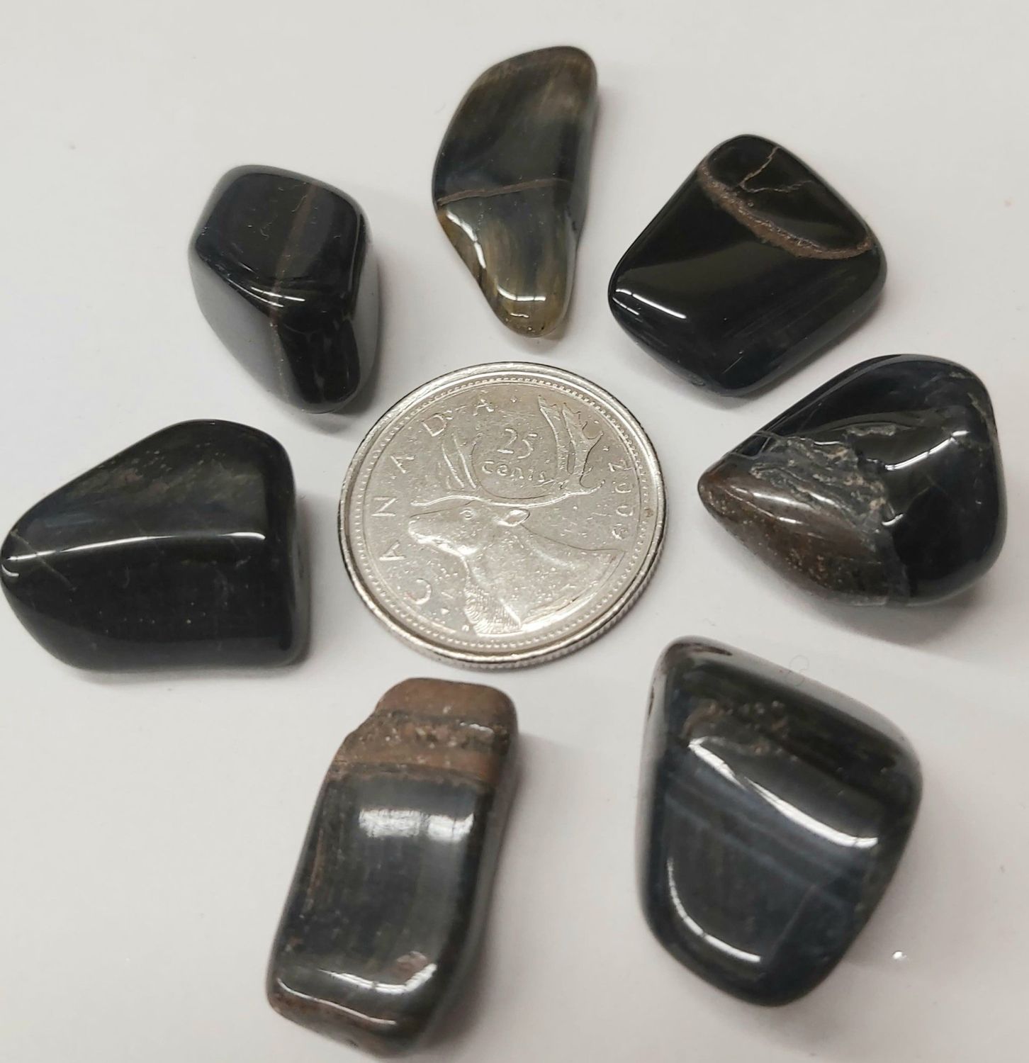 Hawk&#39;s Eye / Blue Tiger&#39;s Eye Tumbled $2