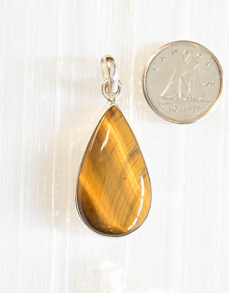 Golden Tiger&#39;s Eye Pendant C Sterling Silver