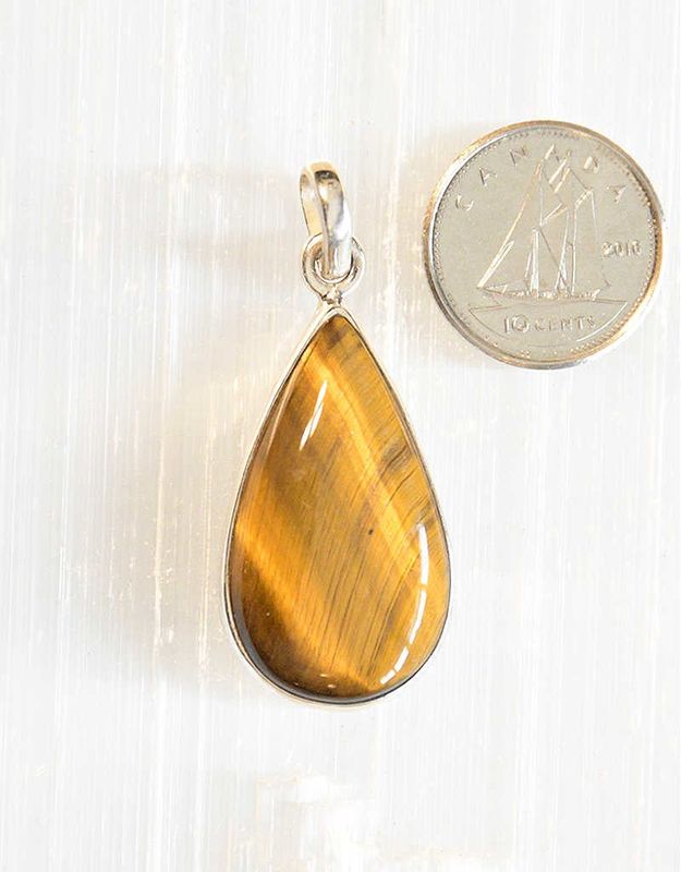 Golden Tiger&#39;s Eye Pendant C Sterling Silver