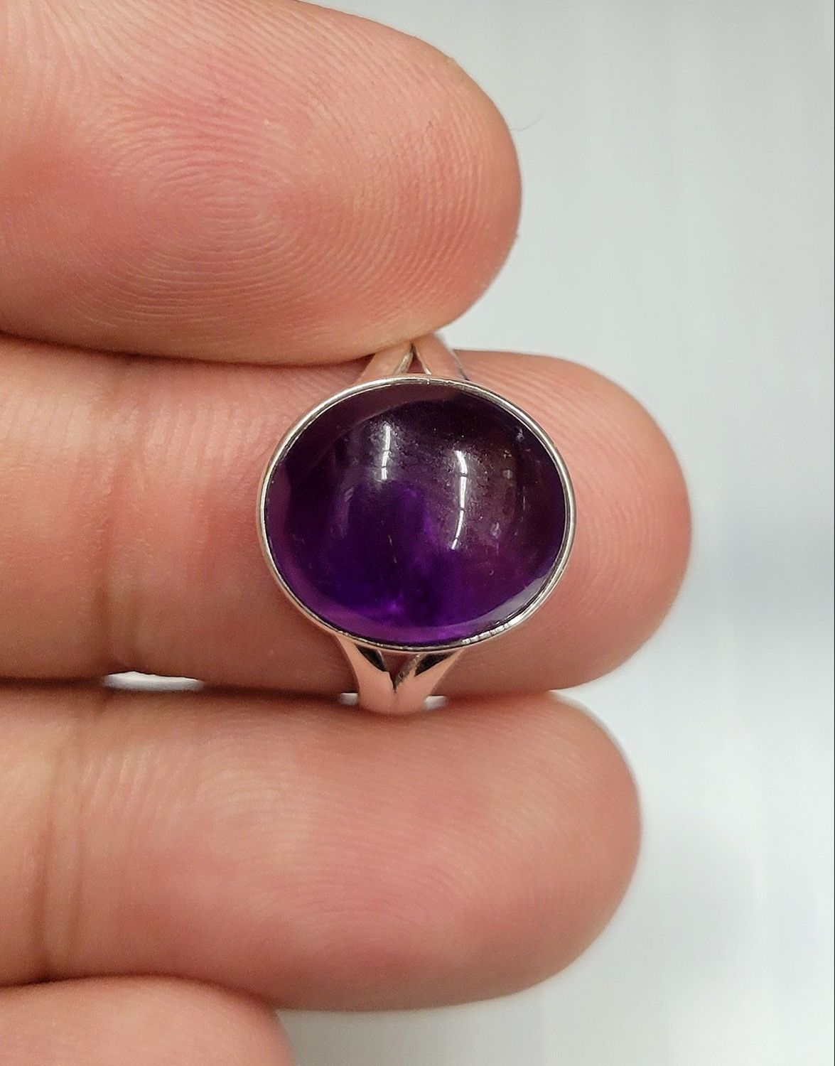 Amethyst Ring B - Size 8 Sterling Silver
