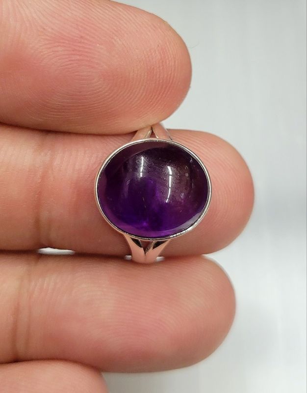 Amethyst Ring B - Size 8 Sterling Silver