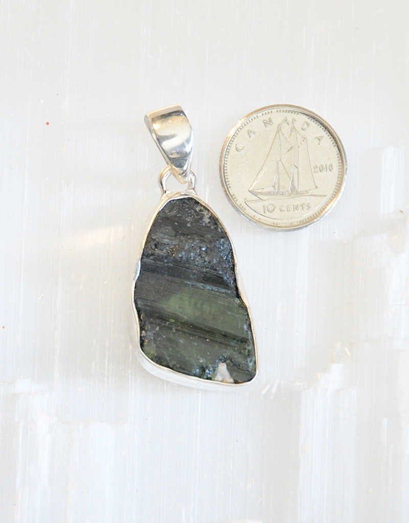 Green Tourmaline Pendant D Sterling Silver