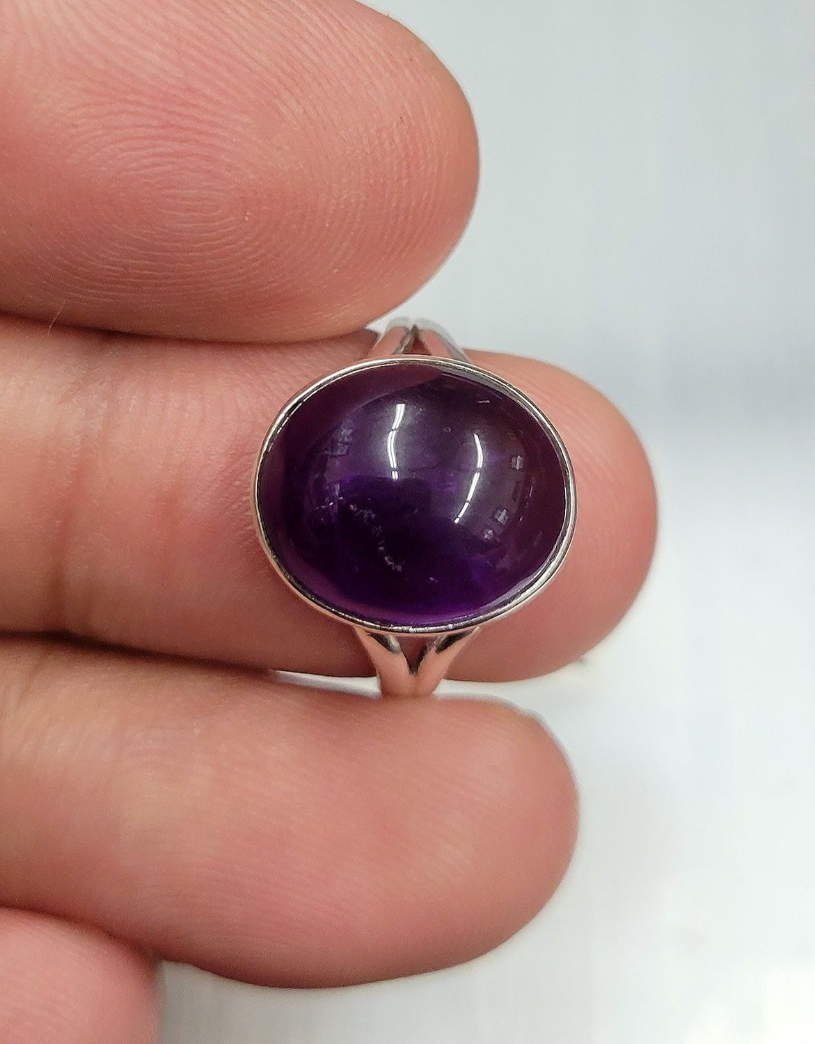 Amethyst Ring B - Size 7 Sterling Silver