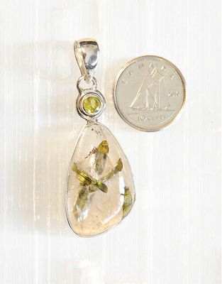 Tourmalinated Quartz Pendant Sterling Silver