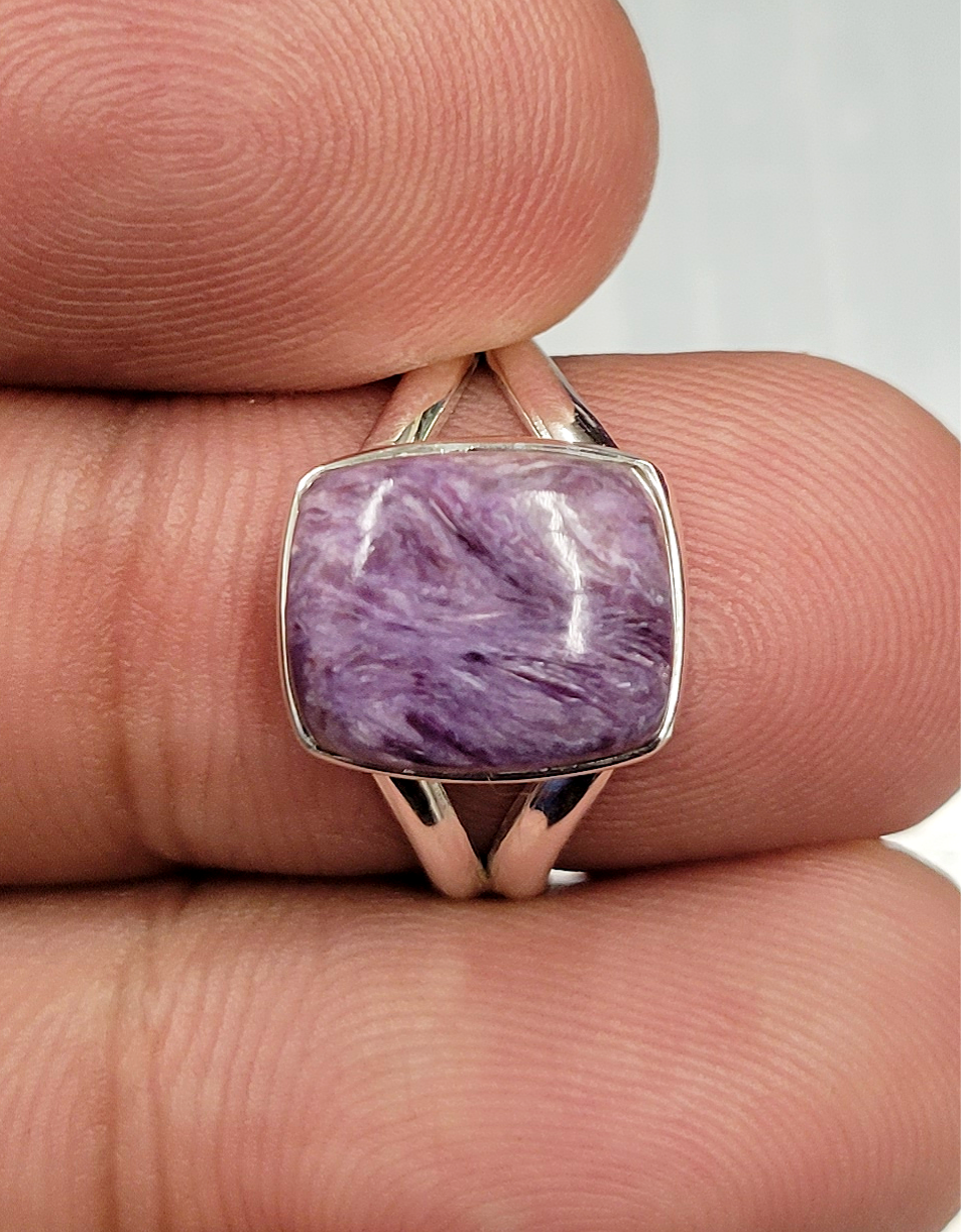 Charoite Ring - Size 7 Sterling Silver