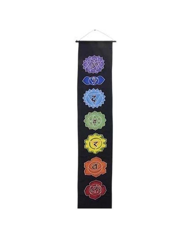 Chakra Banner 12&quot; x 62&quot; - Black Background