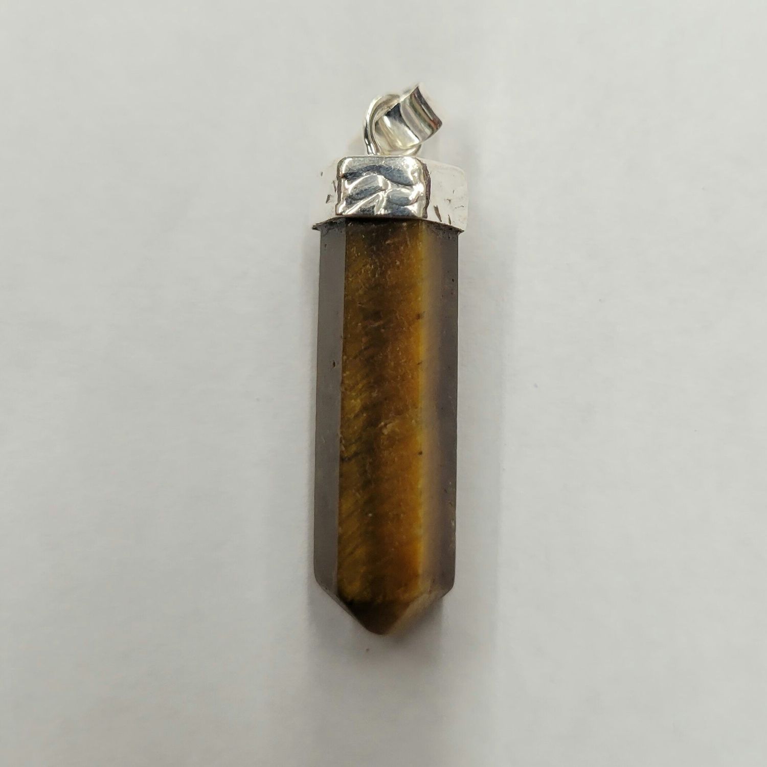 Tiger&#39;s Eye Faceted Bullet Pendant