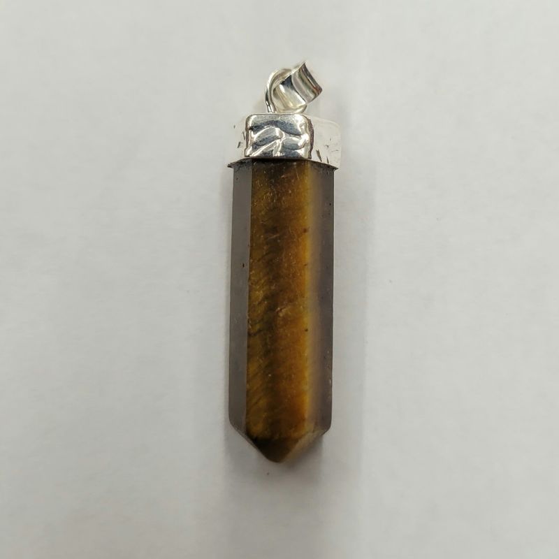 Tiger&#39;s Eye Faceted Bullet Pendant