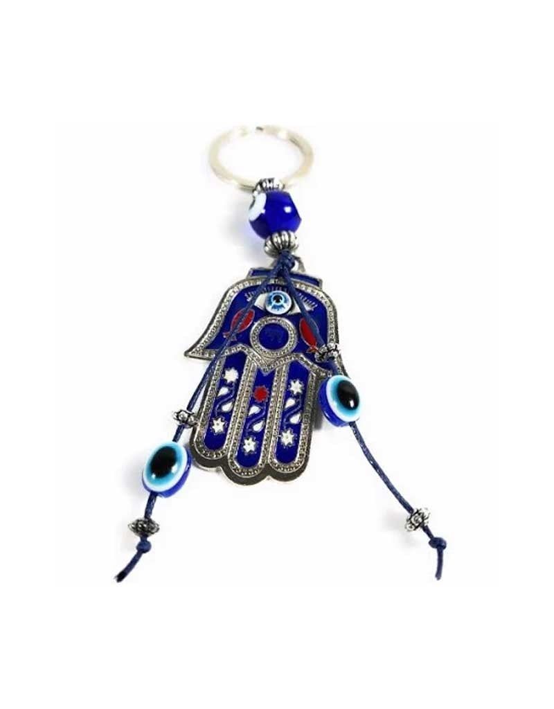 Evil Eye &amp; Fatima Hand / Hamsa Keychain - 4.25&quot;