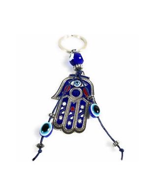 Evil Eye &amp; Fatima Hand / Hamsa Keychain - 4.25&quot;