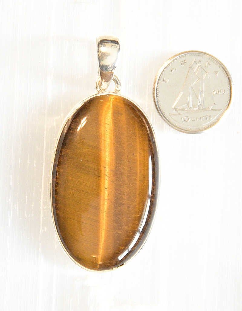 Golden Tiger&#39;s Eye Pendant F Sterling Silver