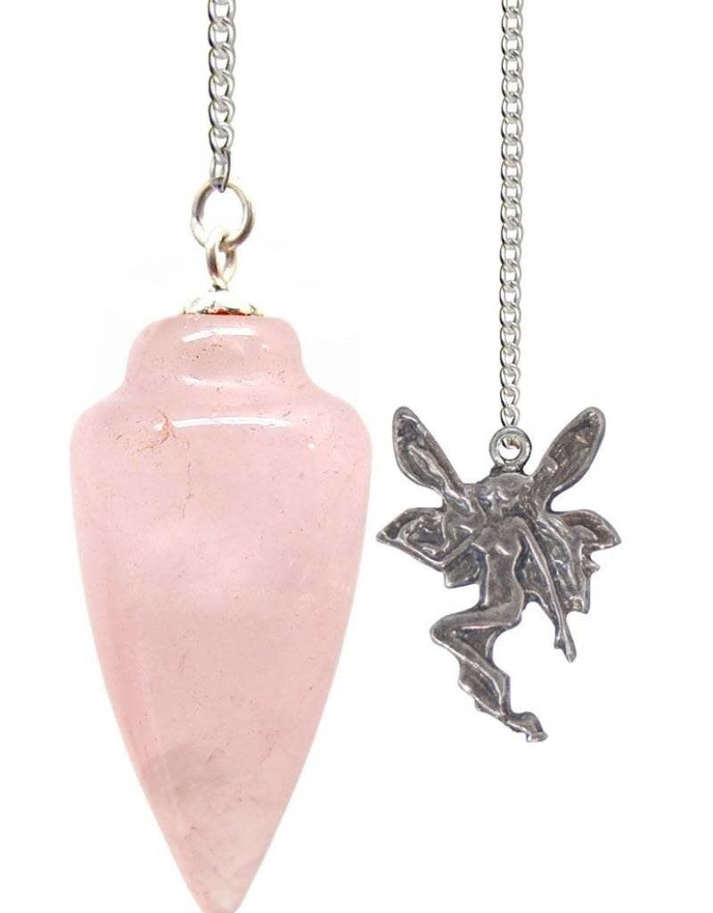 Rose Quartz with Fairy - Pendulum