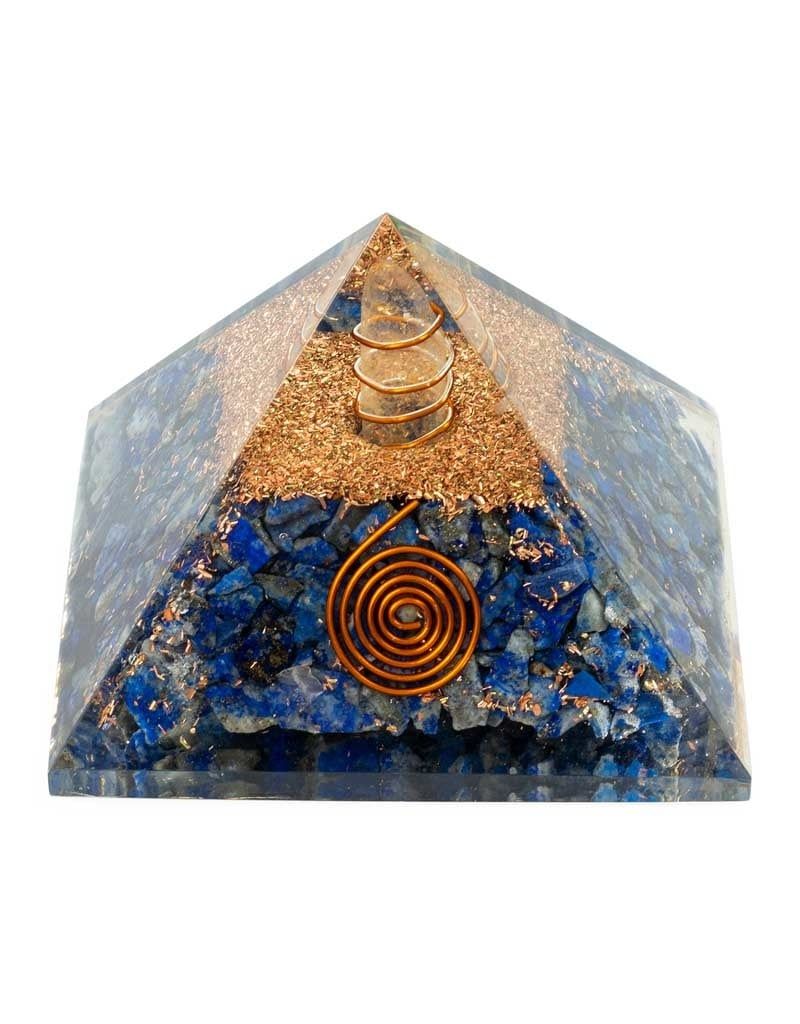 Lapis Lazuli Orgonite Pyramid with Copper