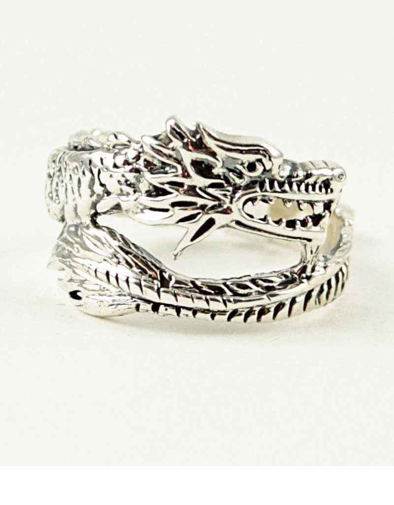Dragon Wrap Around Sterling Silver Ring Size 7
