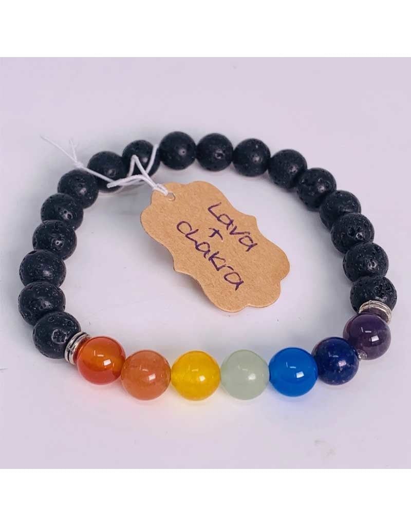 Lava 8mm Aromatherapy Bracelet with Chakras
