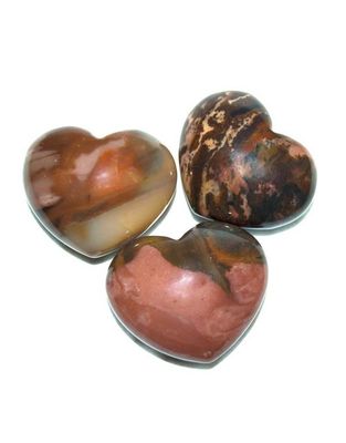 Red Pictured Jasper Puffy Heart