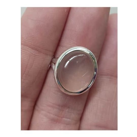 Rose Quartz Ring - Size 7 Sterling Silver