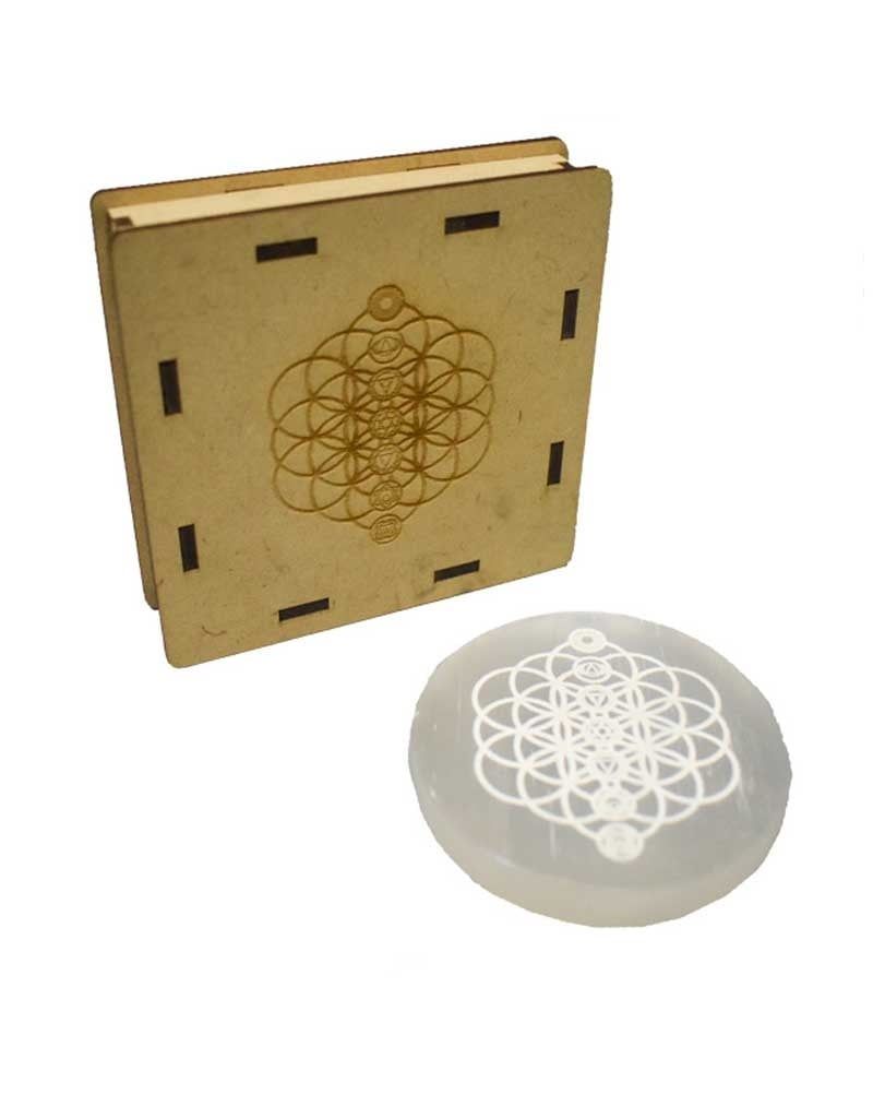 Selenite Charging Disk Flower of Life