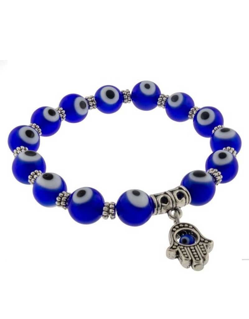 Cobalt Evil Eye Protection Bracelet w Fatima Hand