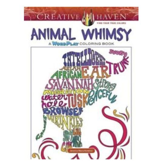 Animal Whimsy Wordplay Coloring Book by Creative Haven