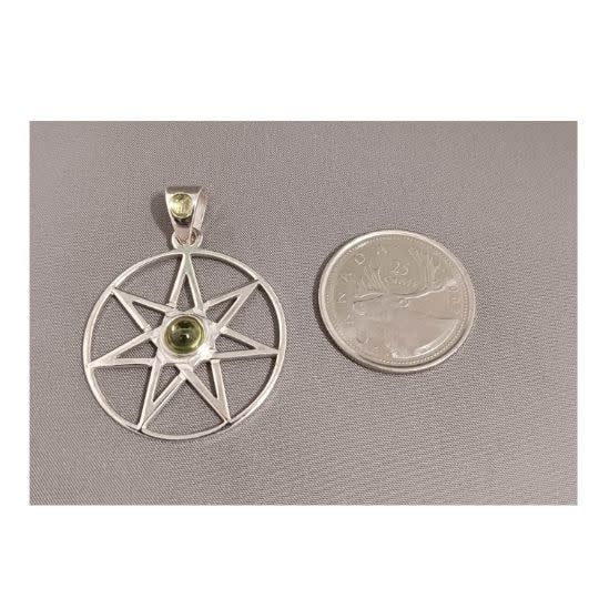 Fairy Star Pendant with Peridot Sterling Silver 1.5&quot;
